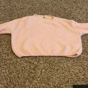 Pink Forever 21 Long Sleeve Crop Top